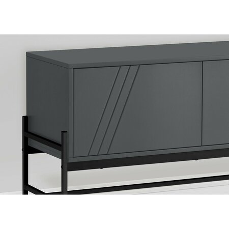 Monarch Specialties Tv Stand, 60 Inch, Console, Storage Cabinet, Living Room, Bedroom, Grey Laminate I 2739